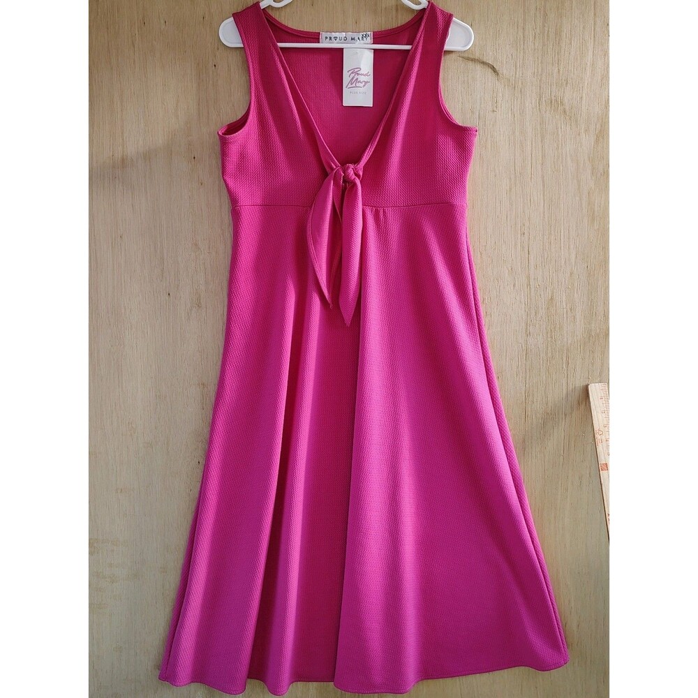 Proud Mary Pink Midi Dress Plus Size 1X Sleeveless  NWT